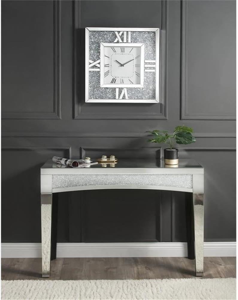 Noralie Wall Clock in Mirrored & Faux Diamonds
