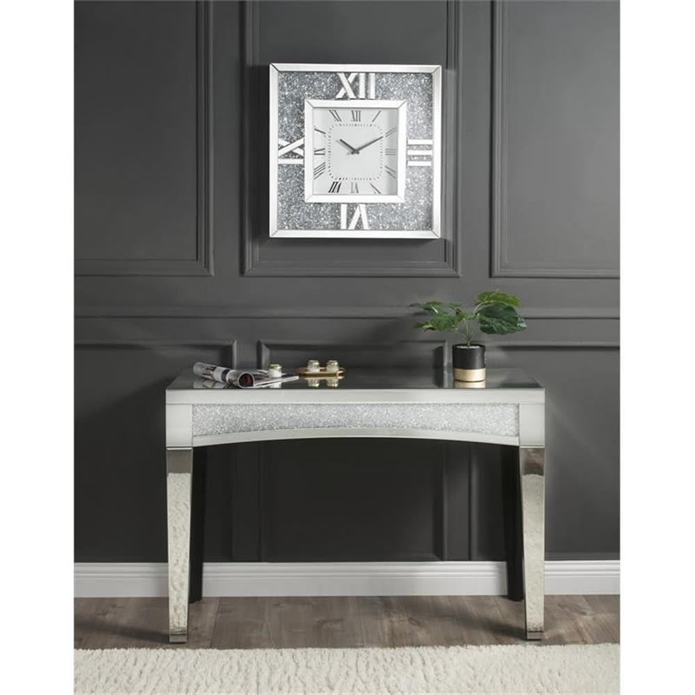 Noralie Wall Clock in Mirrored & Faux Diamonds