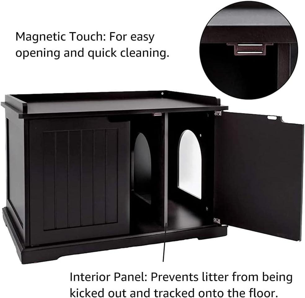 unipaws Designer Cat Litter Box Enclosure - Espresso