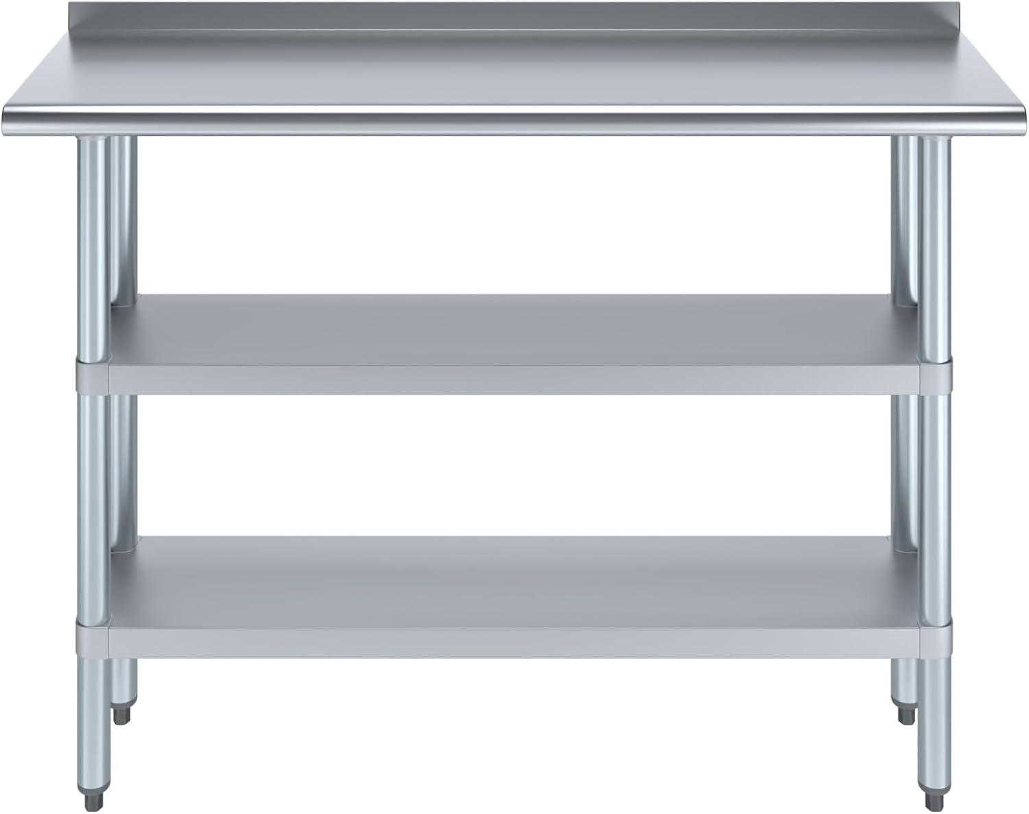 Stainless Steel Work Table with 2 Shelves