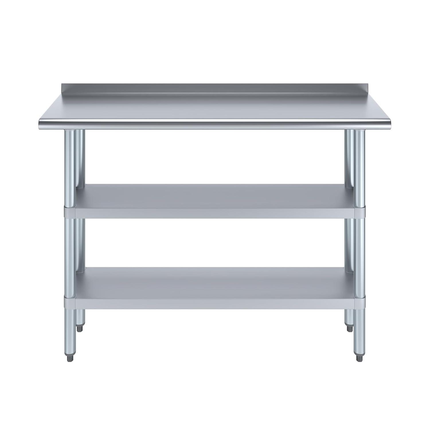 Amgood Stainless Steel Work Table with 2 Shelves