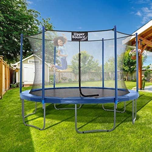 Machrus Upper Bounce 12 FT Round Trampoline Set with Safety Enclosure System – Backyard Trampoline - Outdoor Trampoline for Kids - Adults