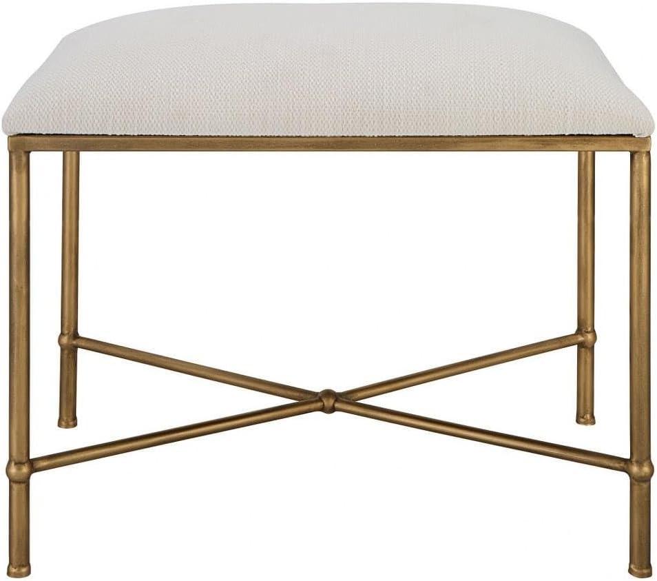 Uttermost Avenham 24" Wide White Fabric Accent Bench