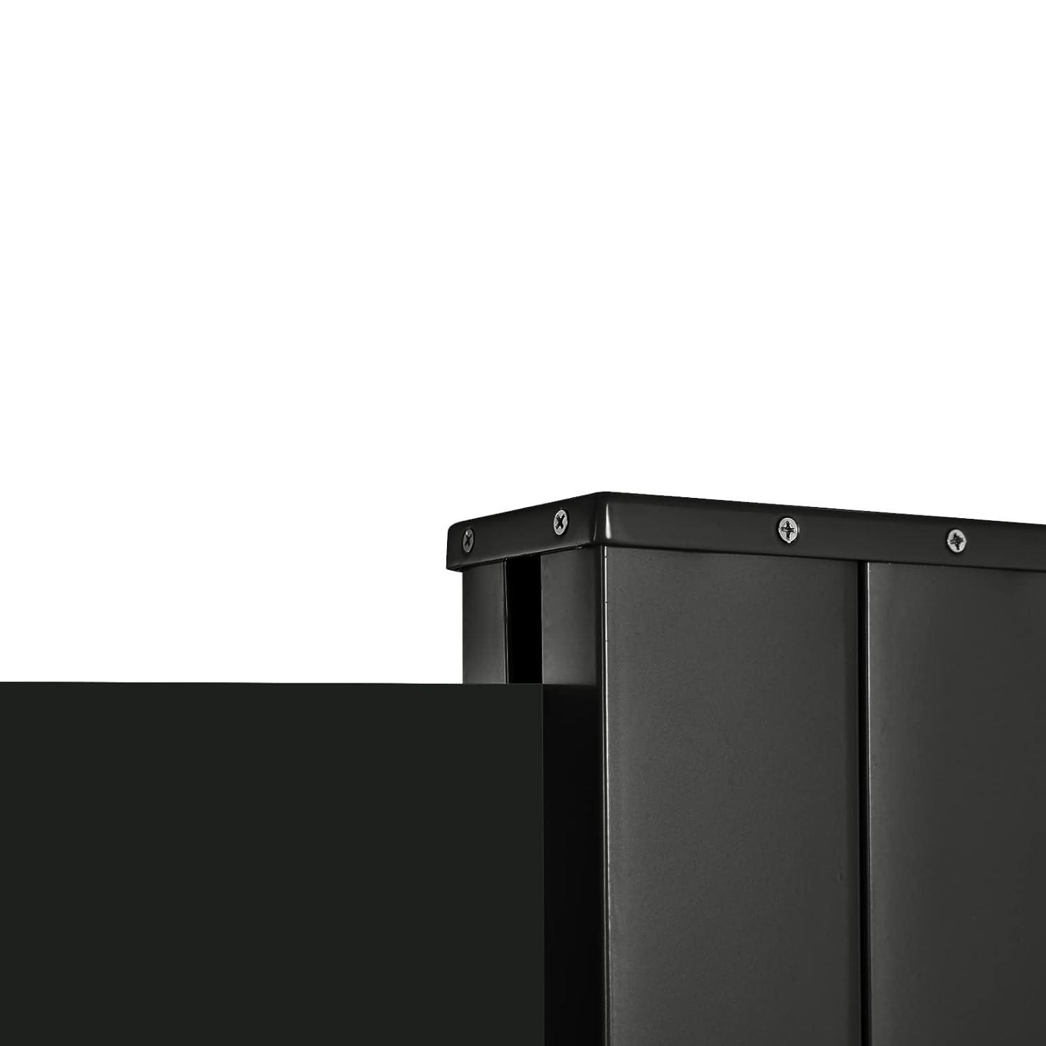 Black Retractable Outdoor Privacy Screen with Steel Housing