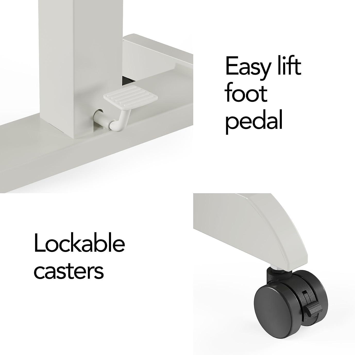 Union & Scale Essentials 24"W Adjustable Standing Mobile Desk Natural (UN60413-CC)