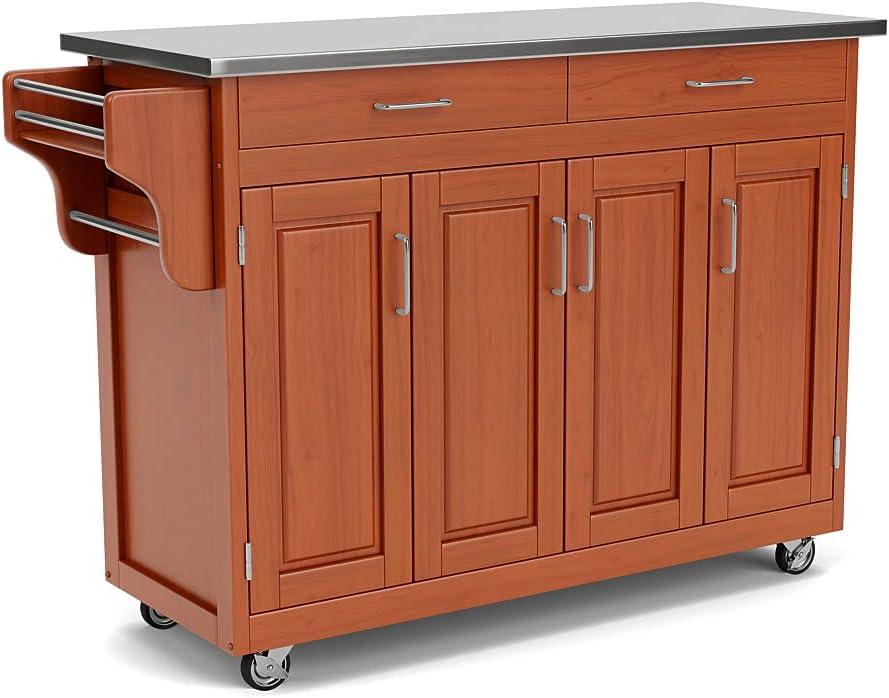 Homestyles Create-a-Cart Wood Rolling Kitchen Cart in Brown