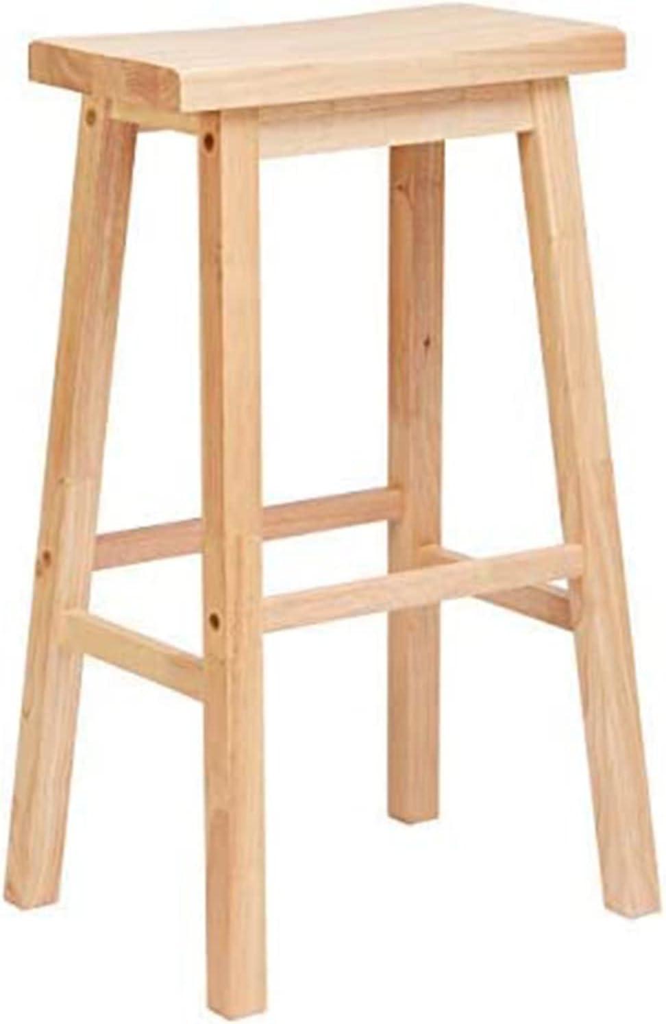 Natural Wood Saddle-Seat 30" Backless Counter Stool