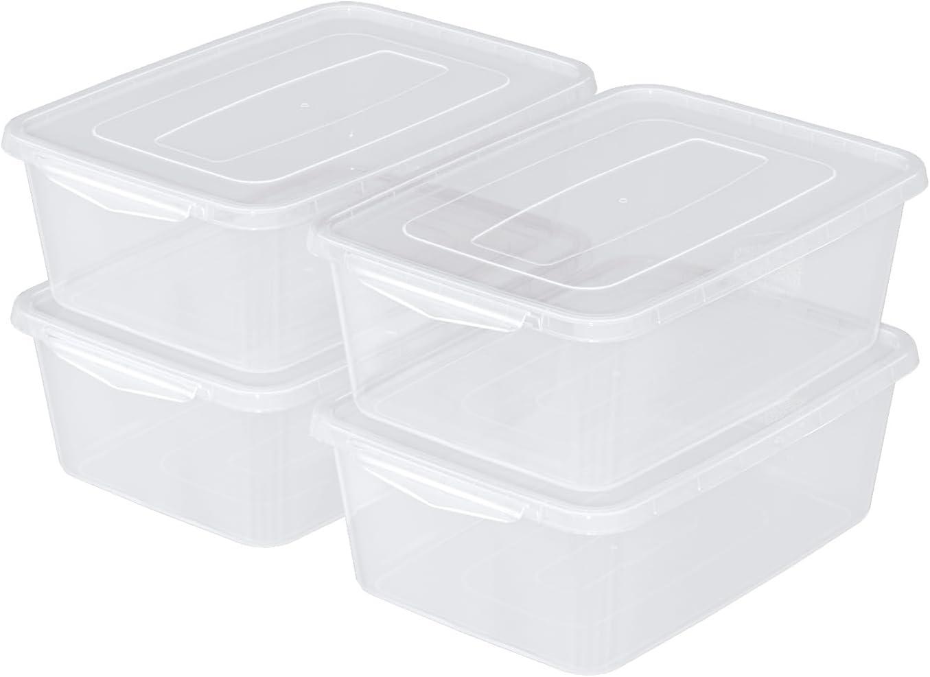 4-Pack 14 L Clear Dough Proofing Box, Food Pizza Storage Container