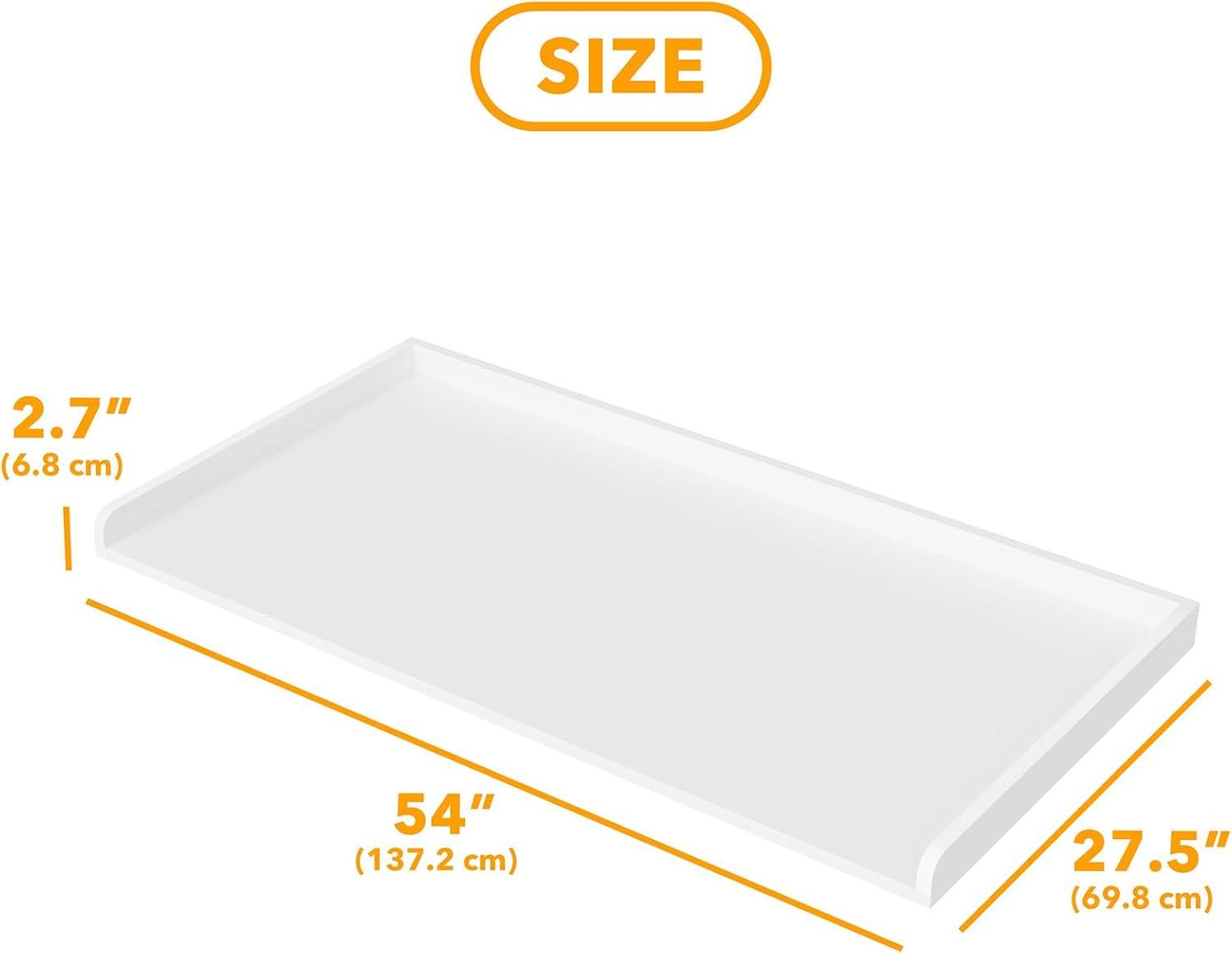 SpaceAid Washer Dryer Countertop, Laundry Wood Shelf Topper with Edge, 54" Width x 27.5" Depth Cover Guard Organizer for Washer and Dryer Laundry Hamper Counter Storage Organization (White)