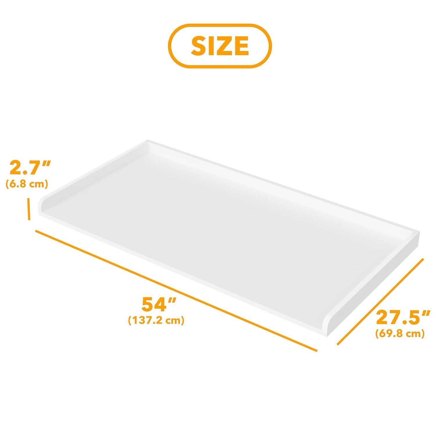 SpaceAid Washer Dryer Countertop, Laundry Wood Shelf Topper with Edge, 54" Width x 27.5" Depth Cover Guard Organizer for Washer and Dryer Laundry Hamper Counter Storage Organization (White)