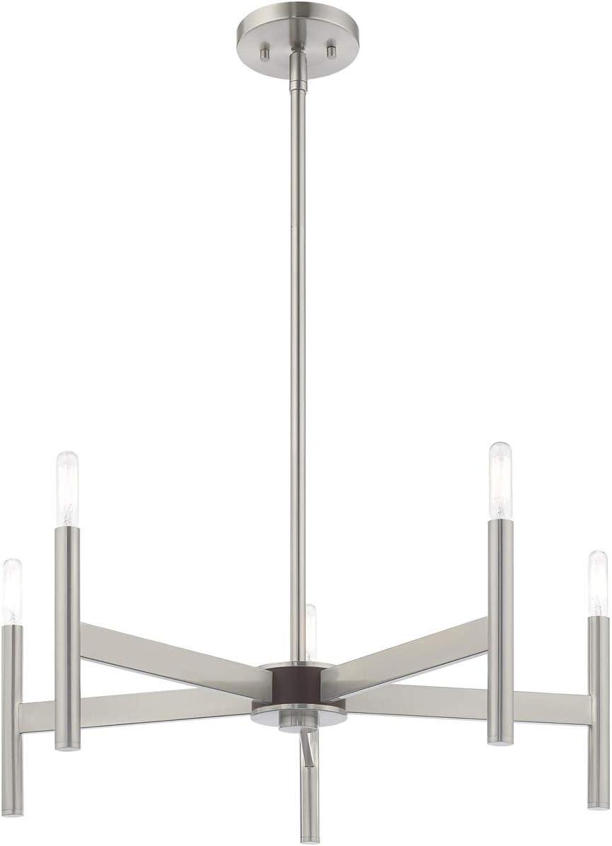 Livex Lighting Copenhagen 5 - Light Chandelier in  Brushed Nickel