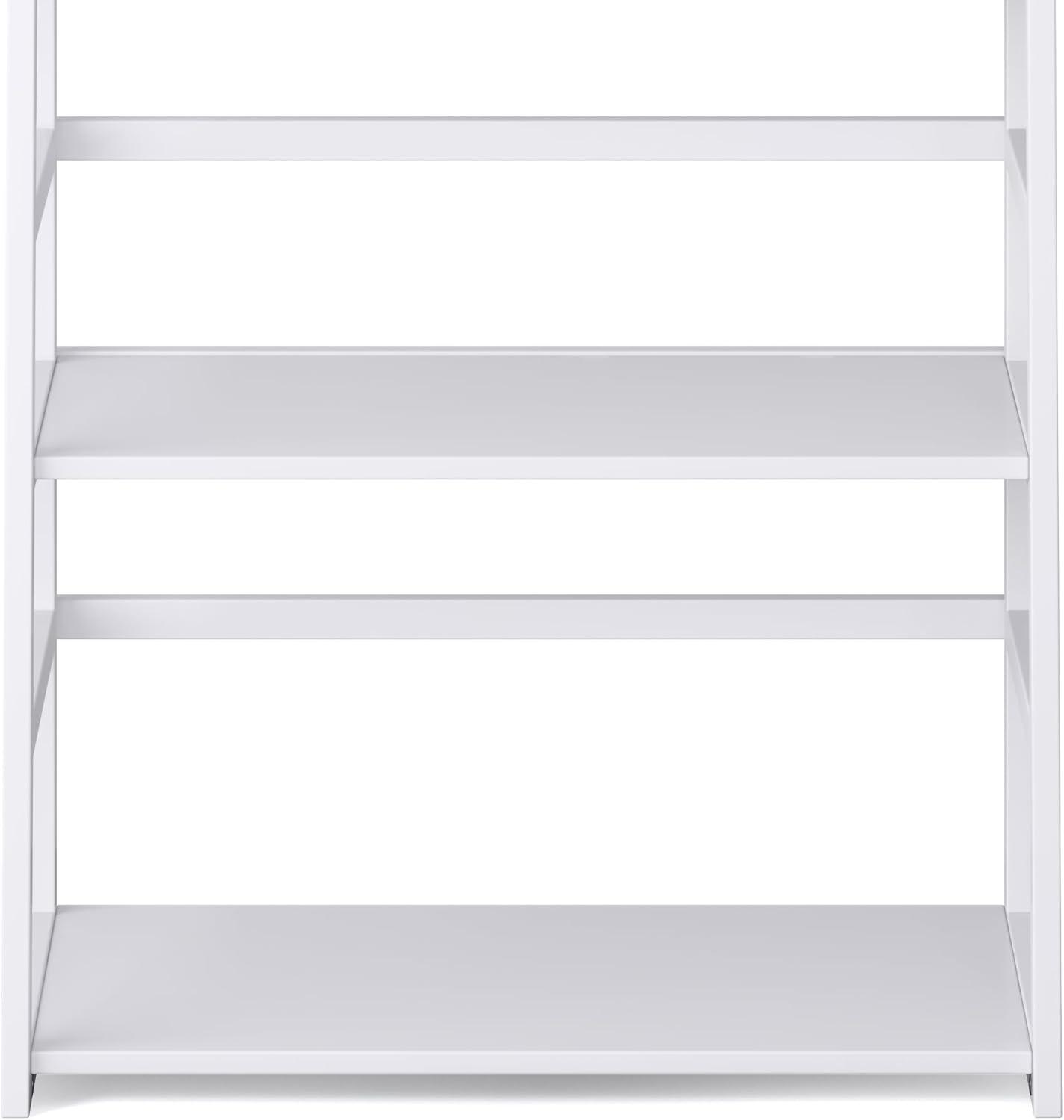 Simpli Home Acadian Ladder Shelf Bookcase in White