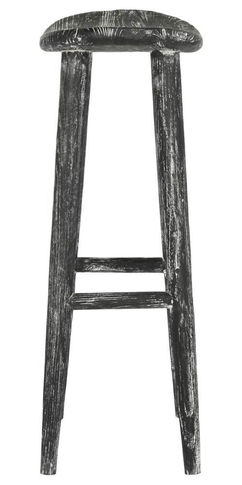 Colton Wood Bar Stool - BST1001 - Black/White Wash/Sungkai Wood - Safavieh