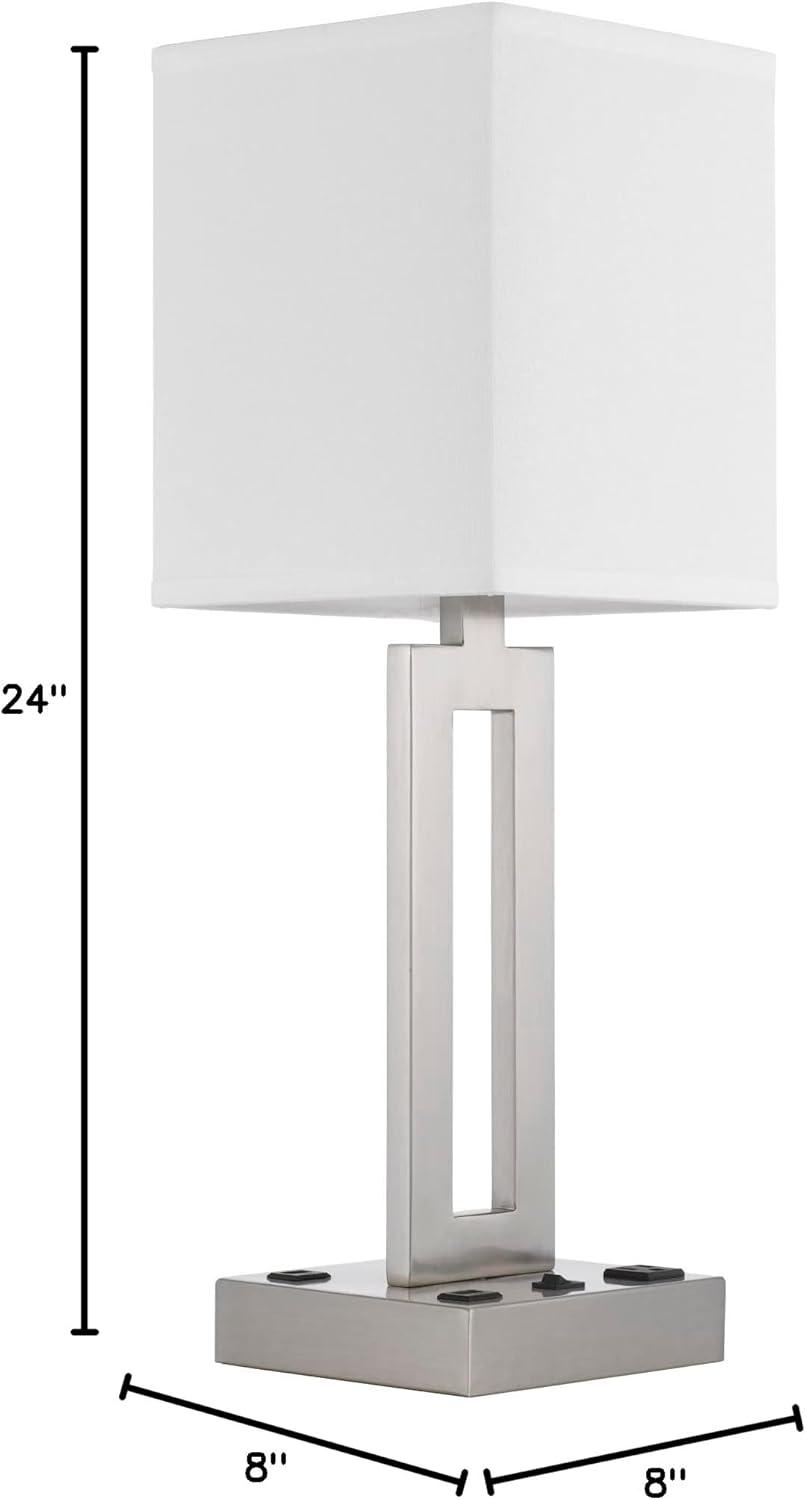 Cal Lighting Sarnia metal desk lamp with 1 outlet and 2 USB charging ports