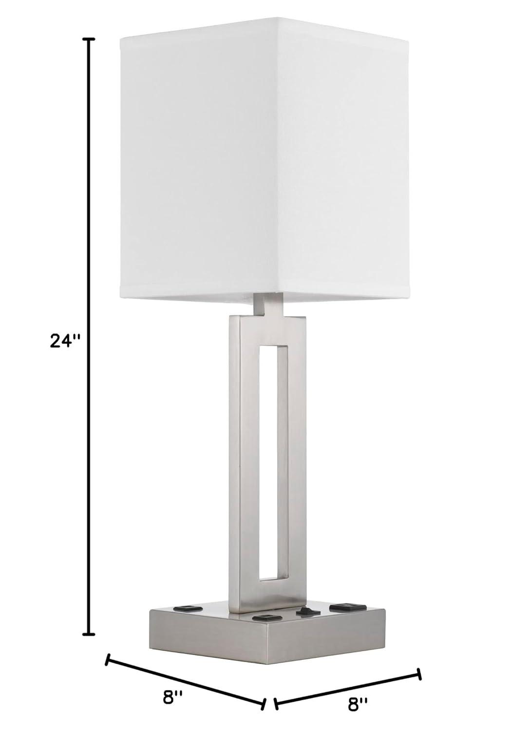 Cal Lighting Sarnia metal desk lamp with 1 outlet and 2 USB charging ports