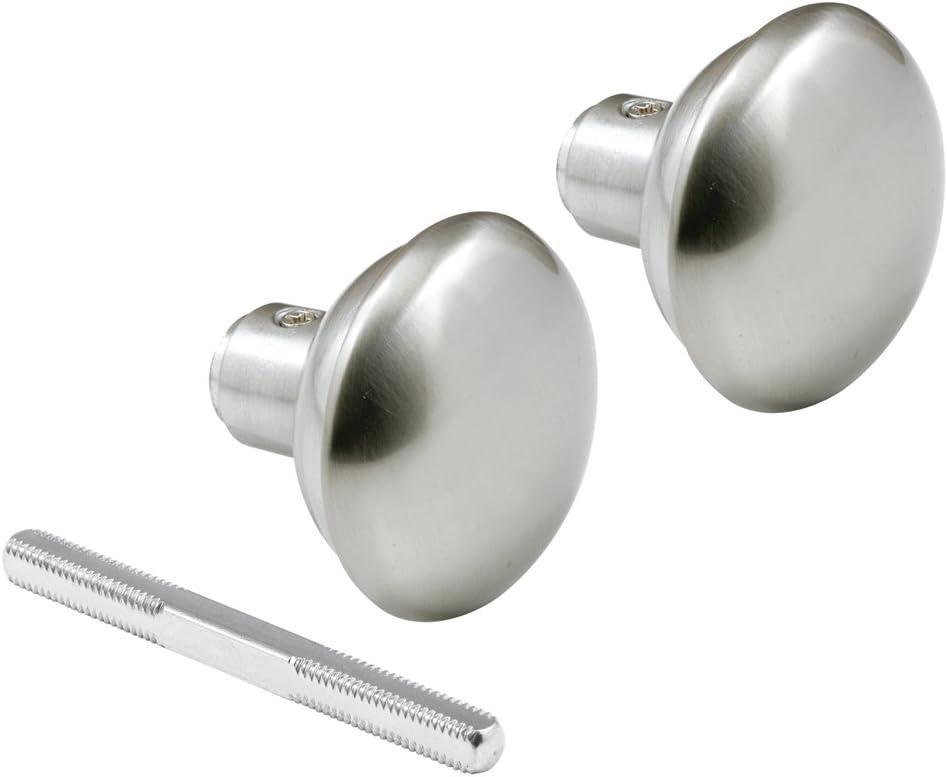 Solid Brass Vintage Door Knob Spindle Set, 2-1/4 In. Outside Diameter, Satin Nickel (Single Pack)