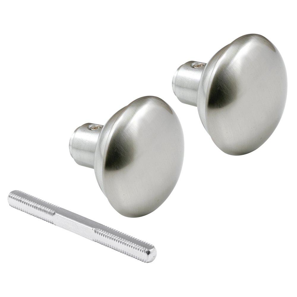 Solid Brass Vintage Door Knob Spindle Set, 2-1/4 In. Outside Diameter, Satin Nickel (Single Pack)