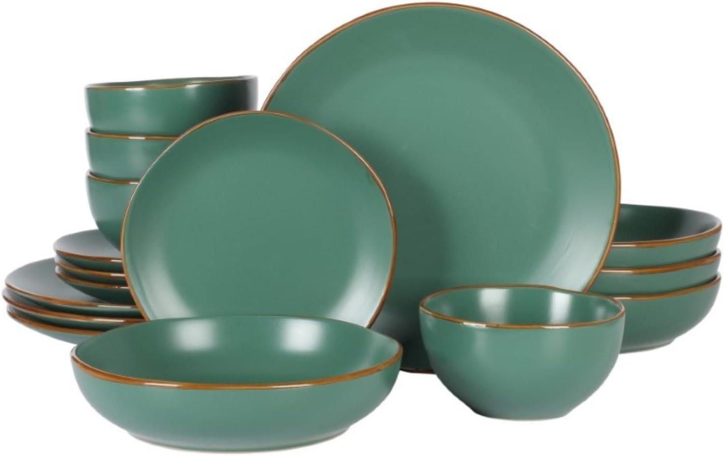 Gibson Home Gibson Home Hazeltine 16 Piece Plates and Bowls Dishes Stoneware Dinnerware Set
