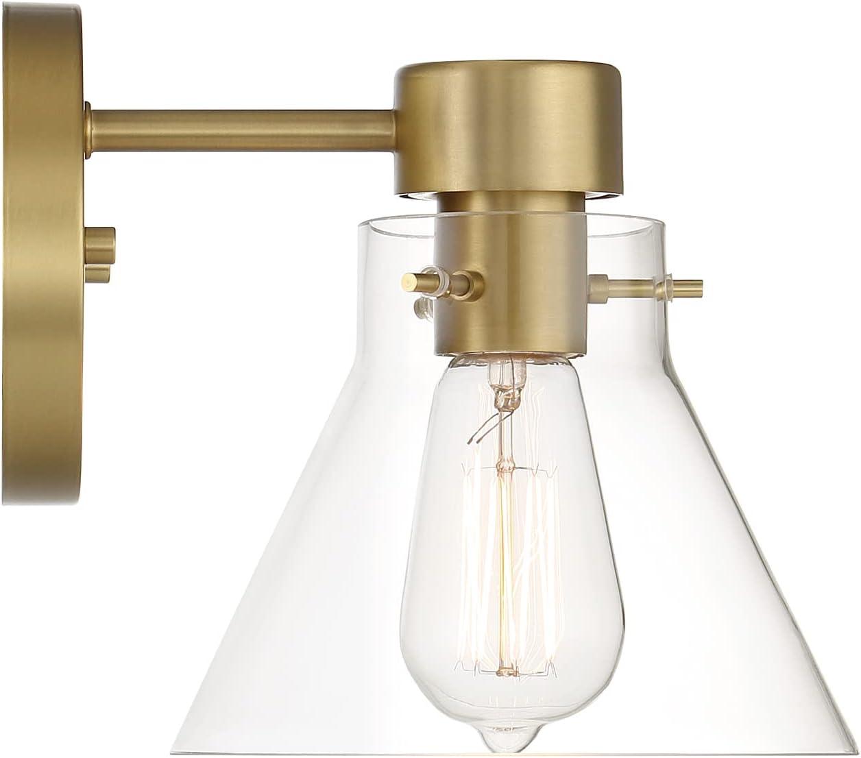 Willow Creek 7.5 inch Brushed Gold Wall Sconce with Clear Glass Shade