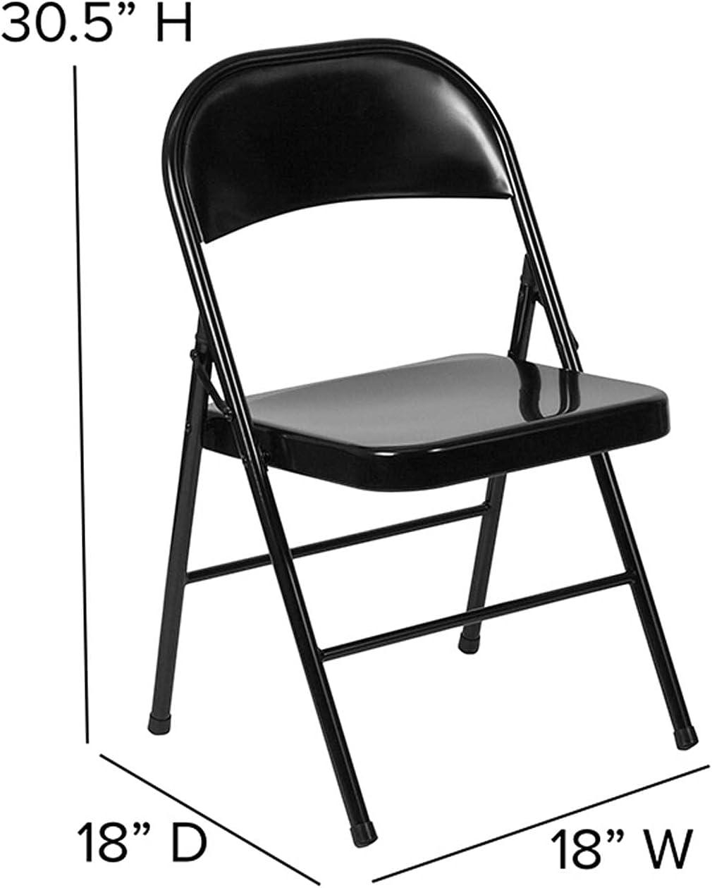 Hercules Series Traditional Black Metal Armless Folding Chair 4-Pack