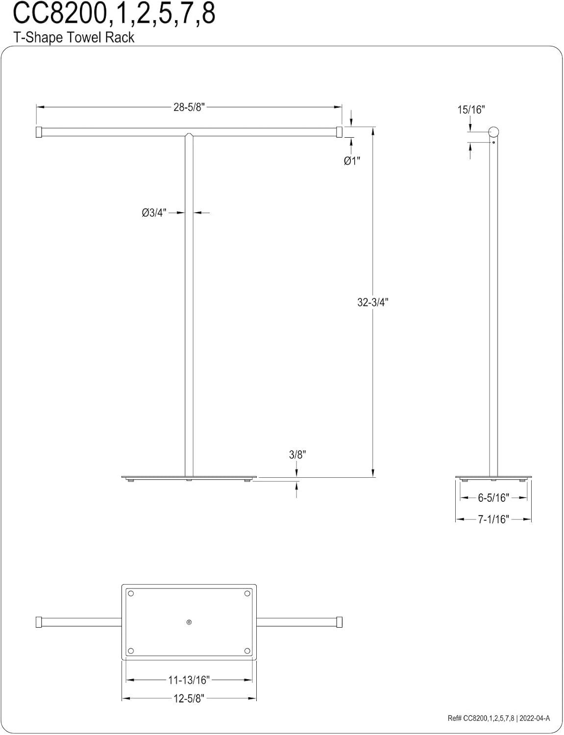 Oil Rubbed Bronze T-Shape Towel Rack with Weighted Base