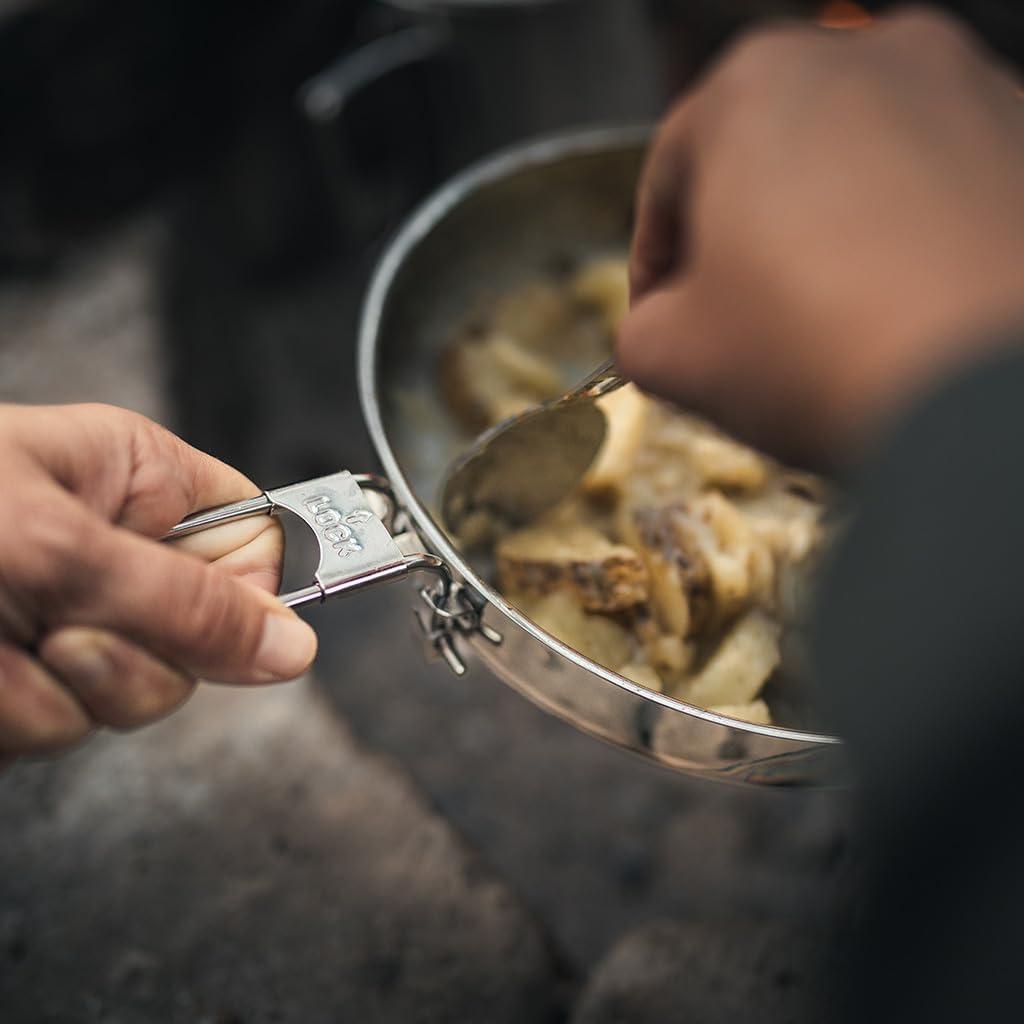 Pathfinder Folding Skillet and Lid, Stainless Steel Construction, Locking Foldin