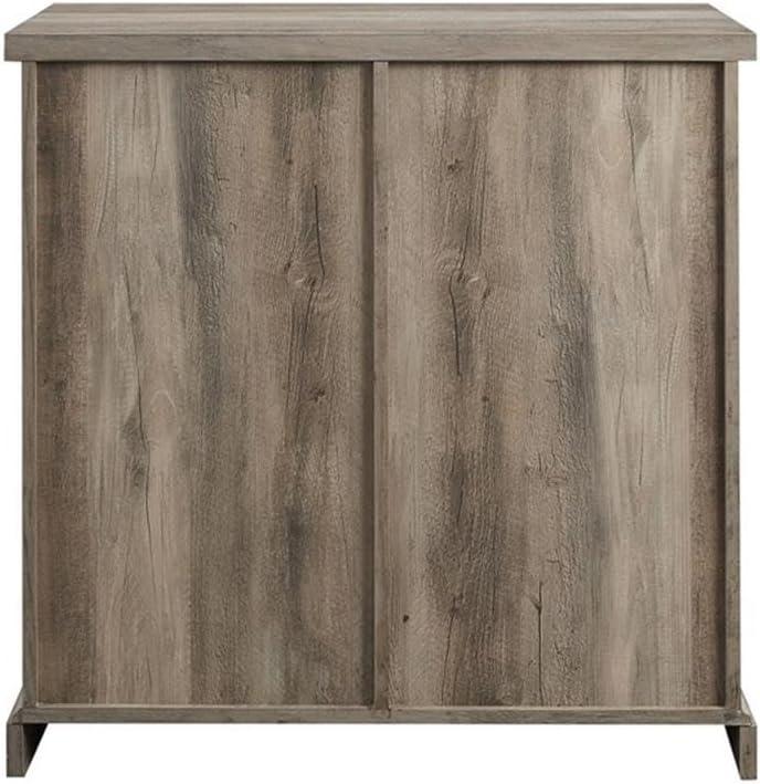 Walker Edison Sliding Barn Door Accent Cabinet, Grey Wash