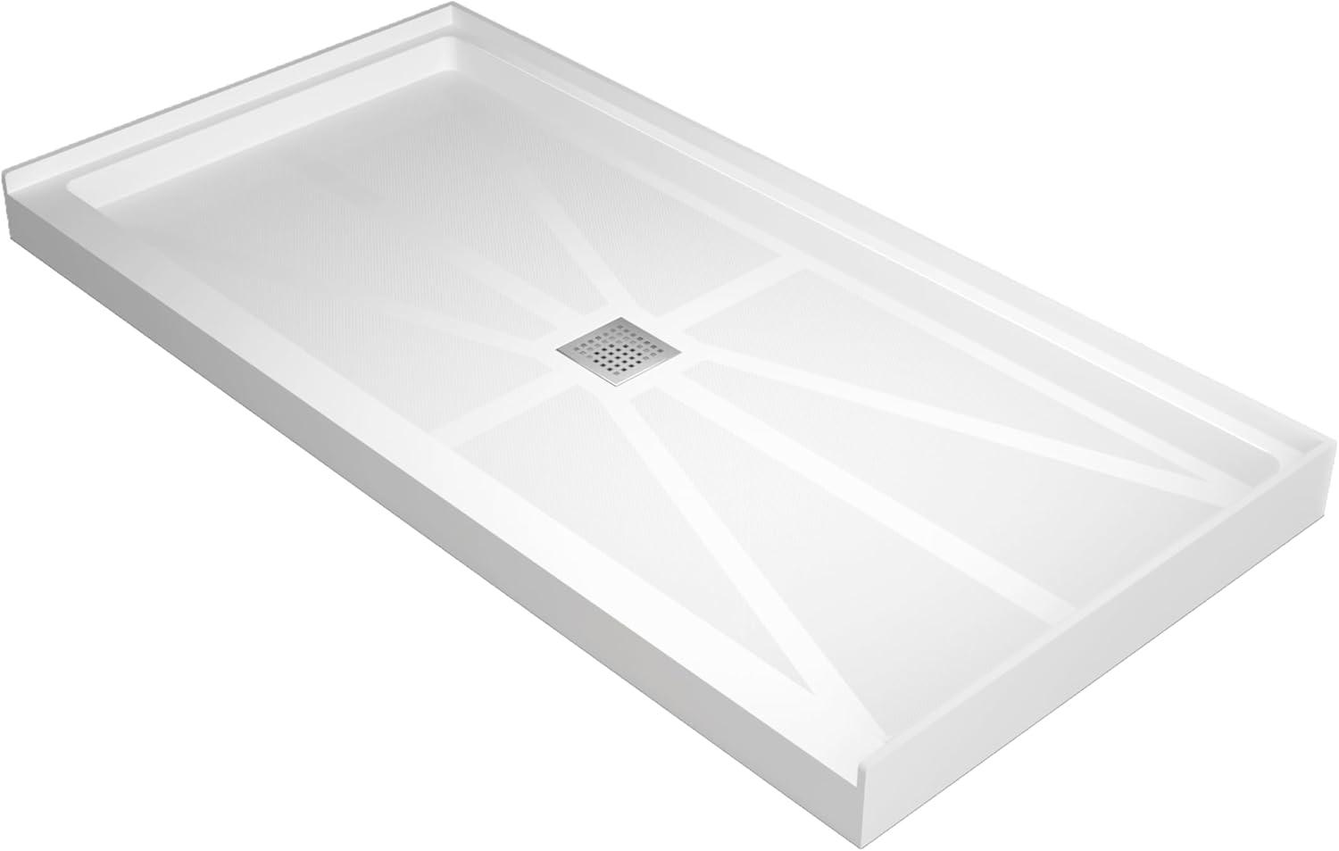 60''X 30'' Glasstone Shower Base Smc Solid White Finish