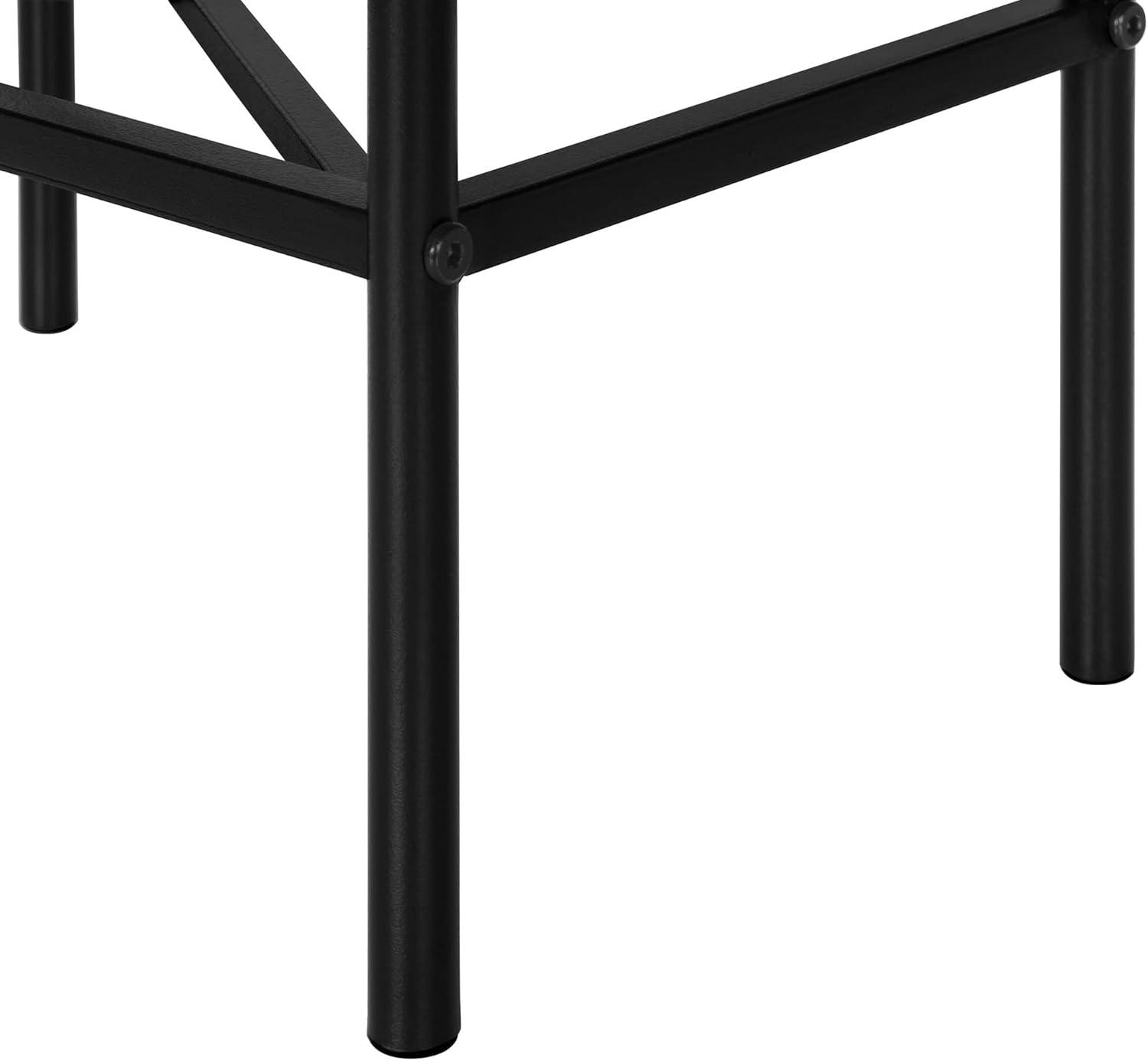 Monarch Specialties Accent Table Side End Narrow Small 2 Tier Living Room Bedroom Metal Laminate Black Contemporary Modern