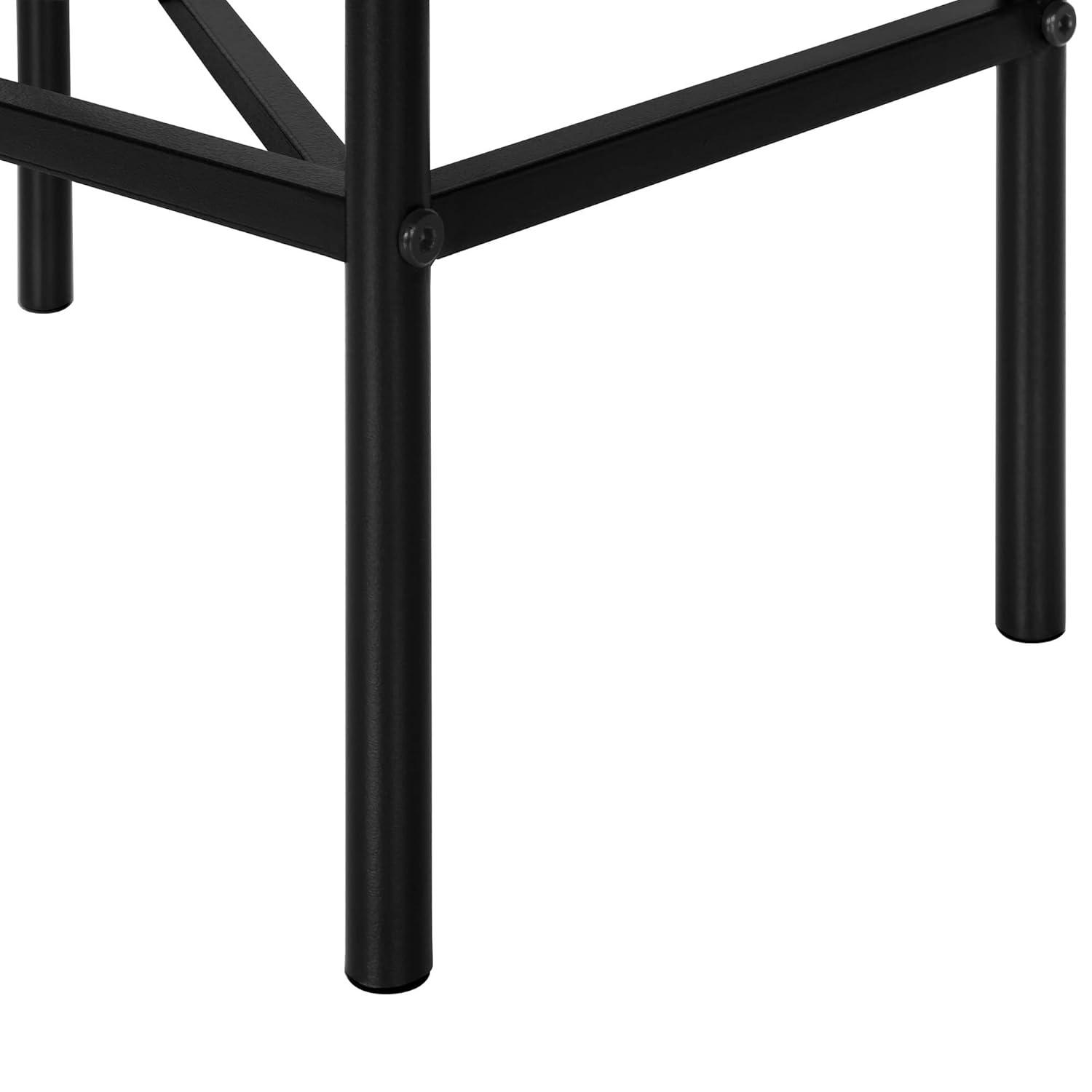 Monarch Specialties Accent Table Side End Narrow Small 2 Tier Living Room Bedroom Metal Laminate Black Contemporary Modern