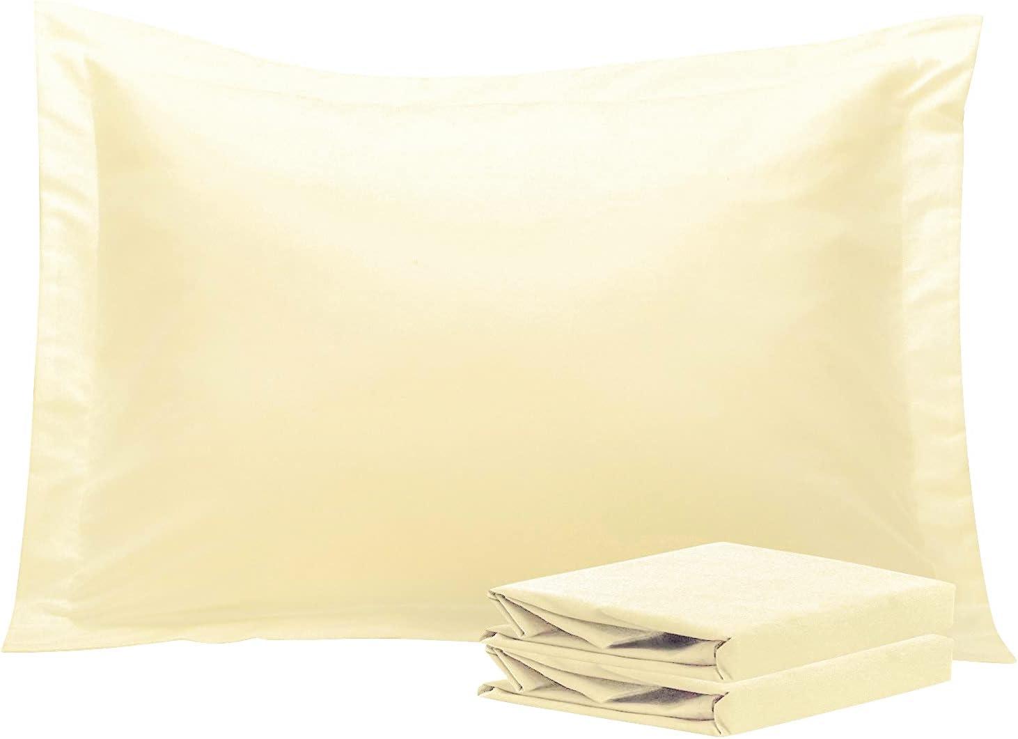 BEFIHO Bed Pillow Shams, 1800 Brushed Microfiber Oxford Pillowcases - NTBAY (Set of 2)