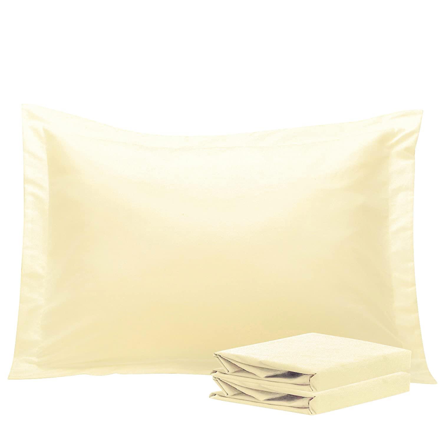 BEFIHO Bed Pillow Shams, 1800 Brushed Microfiber Oxford Pillowcases - NTBAY (Set of 2)