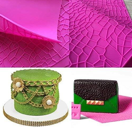 ART Kitchenware Large Size Crocodile Alligator Impression Mat Embossed Silicone Cake Lace Mat 23.6x 15.75" Fondant Cake Decorating Tools Gum Paste Molds Cake Molds Pastry Baking Tools BLM-26