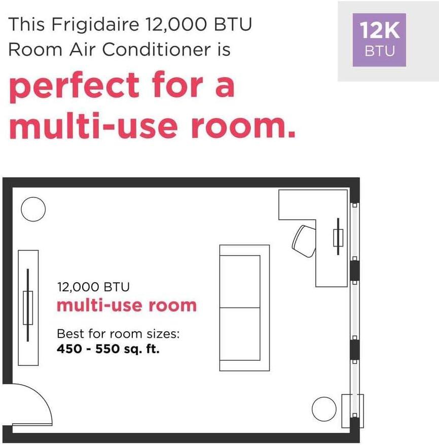 Frigidaire Frigidaire FHWW124TE1 Smart Window Air Conditioner, 12000 BTU