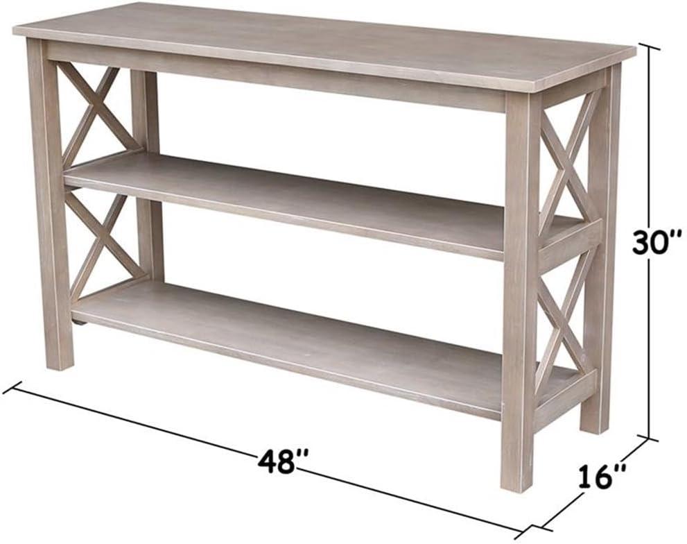 Hampton Console Table Washed Gray/Taupe - International Concepts: Solid Wood, Entryway, Foyer, Sofa Table