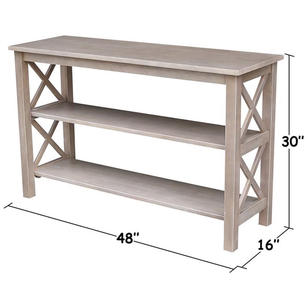 Hampton Console Table Washed Gray/Taupe - International Concepts: Solid Wood, Entryway, Foyer, Sofa Table