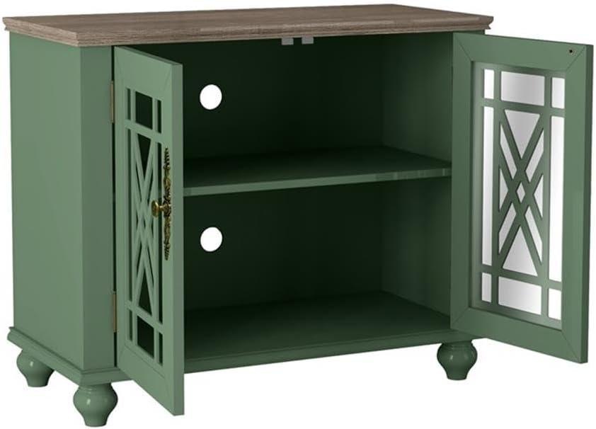 LIVILAND 38" Vintage Style Wood Kitchen Accent Buffet Sideboard Cabinet - Green