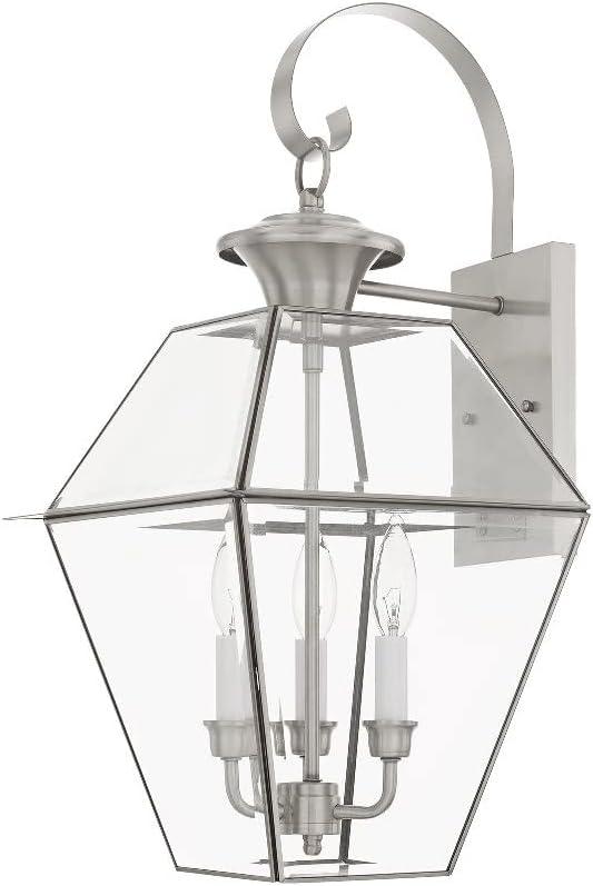 Charleston Charm Charcoal Brass 3-Light Outdoor Lantern