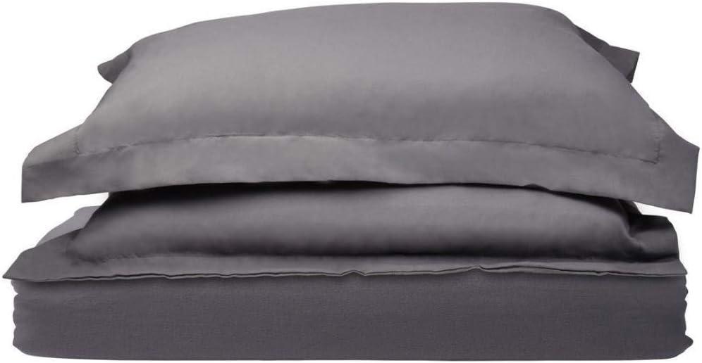 Gray Queen Size Microfiber 3-Piece Duvet Cover Set