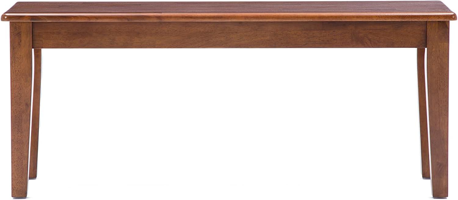 Boraam Shaker 18in Dining Height Backless Wood Dining Bench, Walnut Finish
