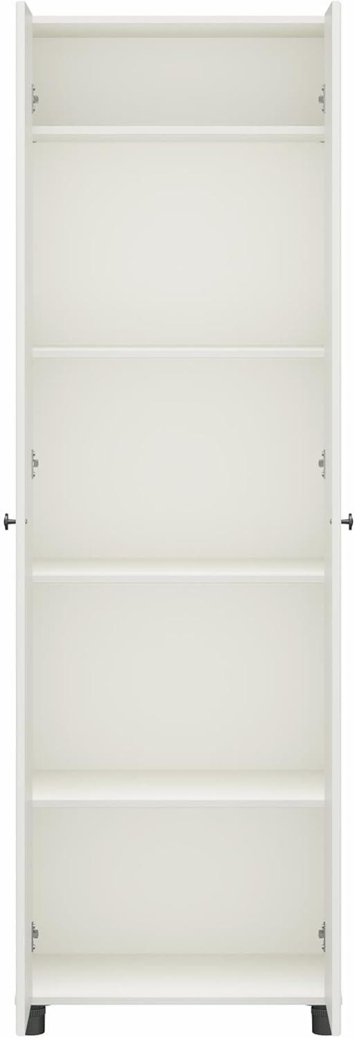SystemBuild Evolution Kendall Fluted 24" Wide 2 Door Storage Cabinet, White