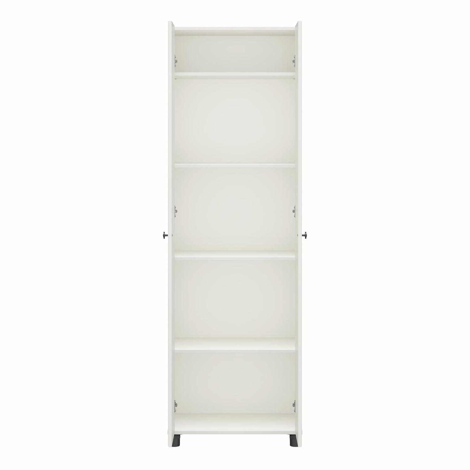 SystemBuild Evolution Kendall Fluted 24" Wide 2 Door Storage Cabinet, White