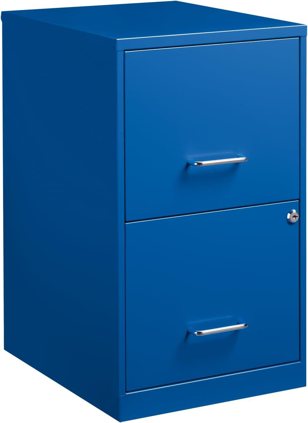 Space Solutions 18" 2 Drawer Metal File Cabinet Classic Blue