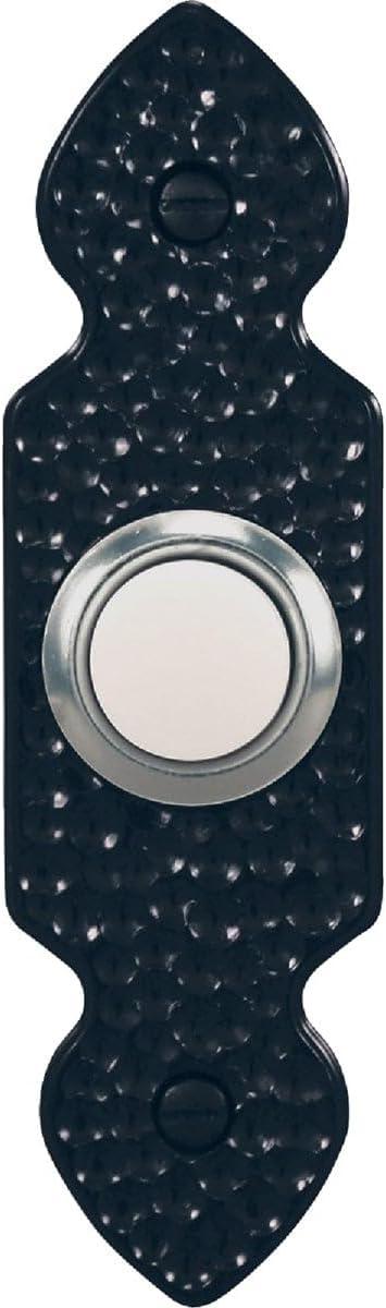 Heath Zenith Hammered Black Plastic Wired Pushbutton Doorbell