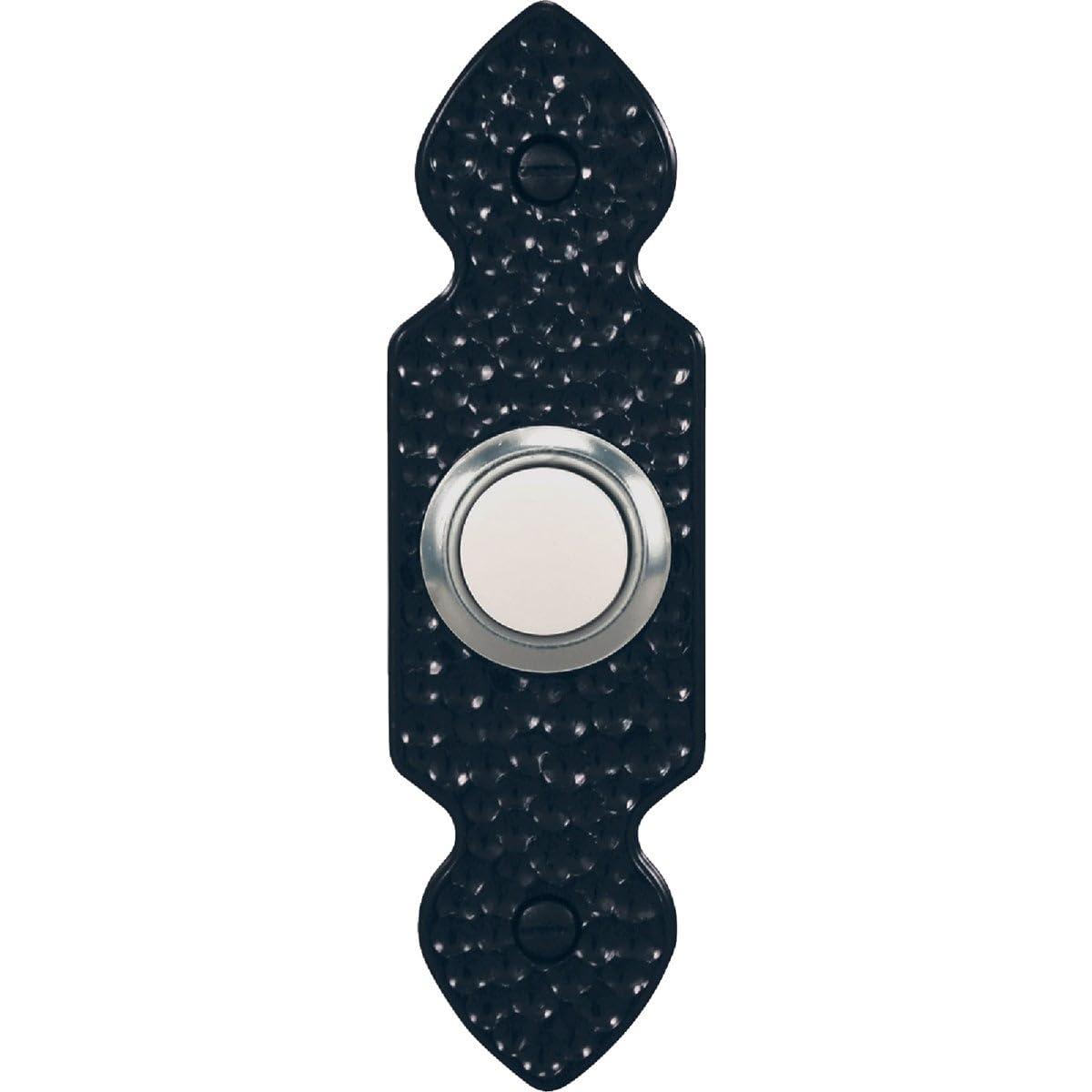 Heath Zenith Hammered Black Plastic Wired Pushbutton Doorbell