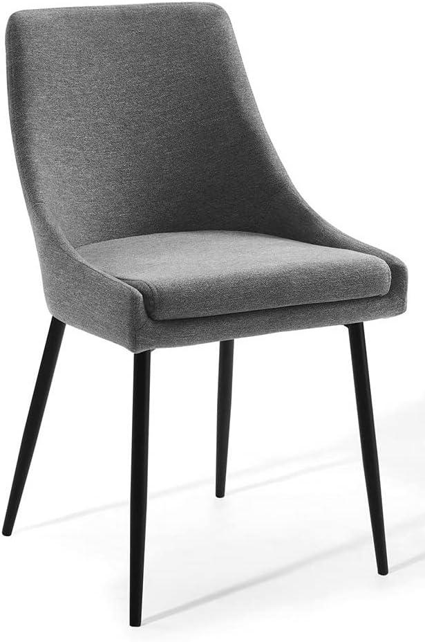 Modway Viscount Upholstered Fabric Dining Chairs - Set of 2, Black Charcoal