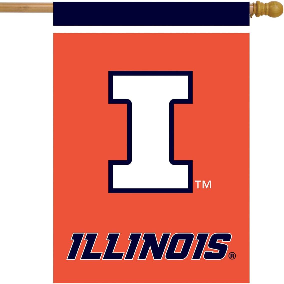 Briarwood Lane Illinois Fighting Illini House Flag NCAA Licensed 28" x 40"