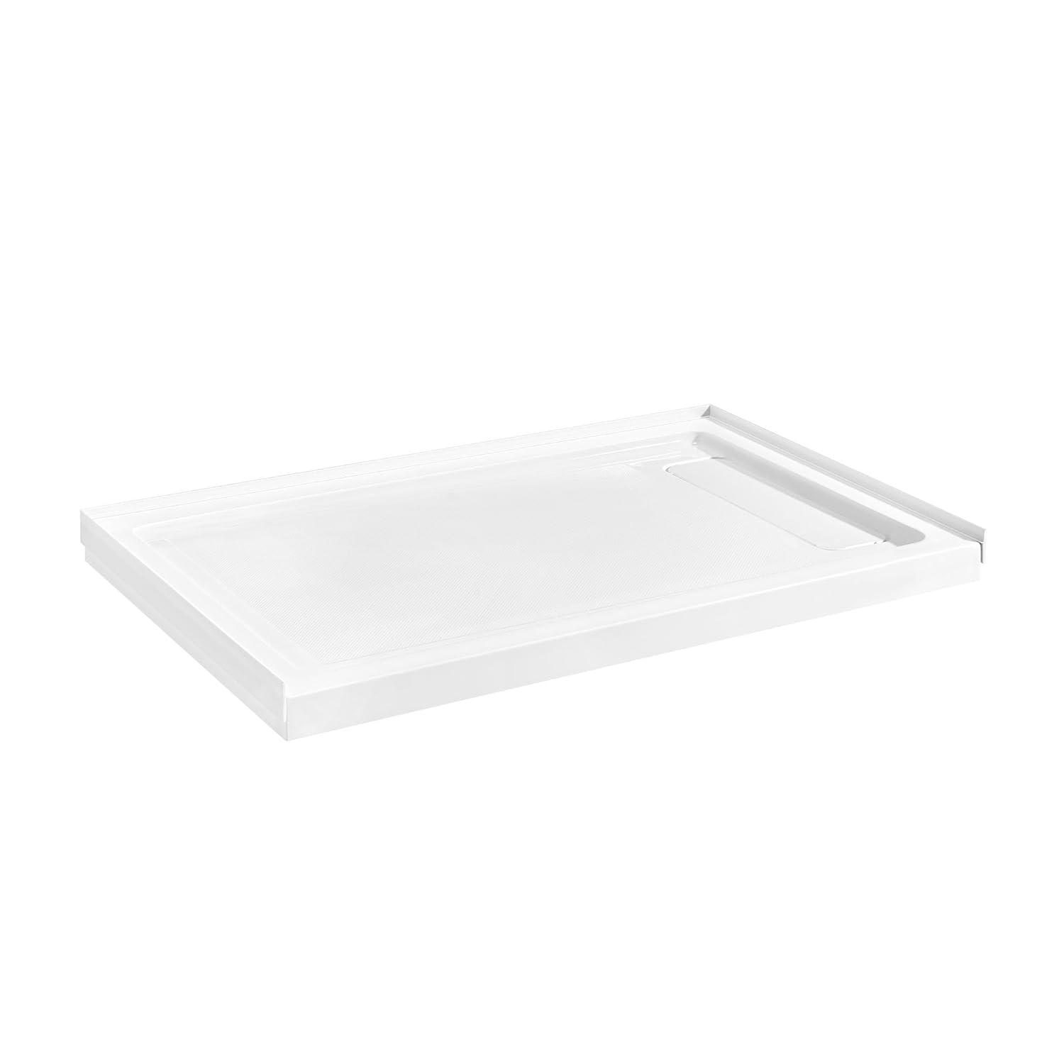 Ove Decors 15SBR-OLIV38-WHTWM OVE Decors 38" x 36" Rectangle Shower Base Pan, White Acrylic, Center Drain, Reversible Design