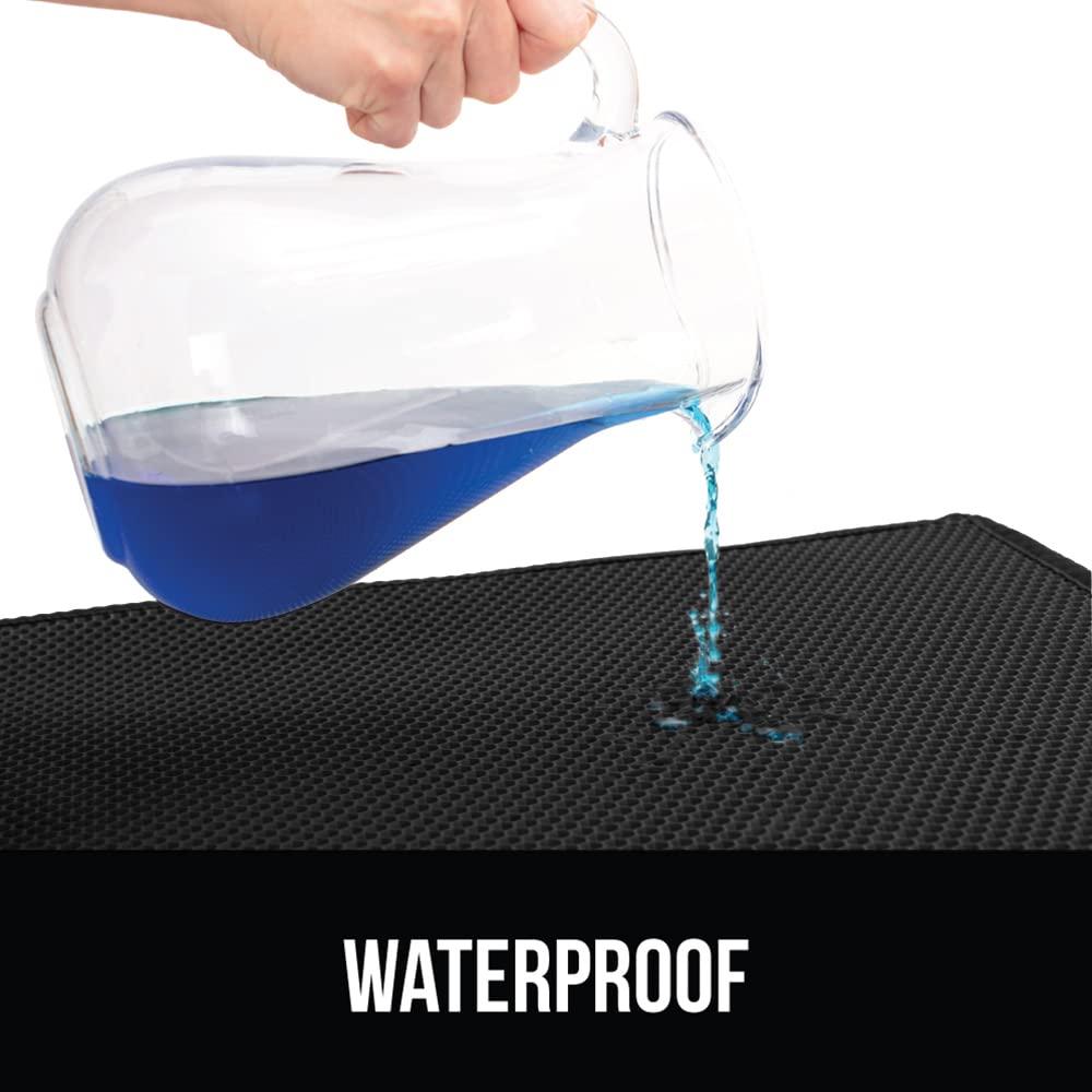 GORILLA GRIP Waterproof Cat Litter Mat, Easy to Clean Honeycomb Waste Trapping Mats, 24x15 Black