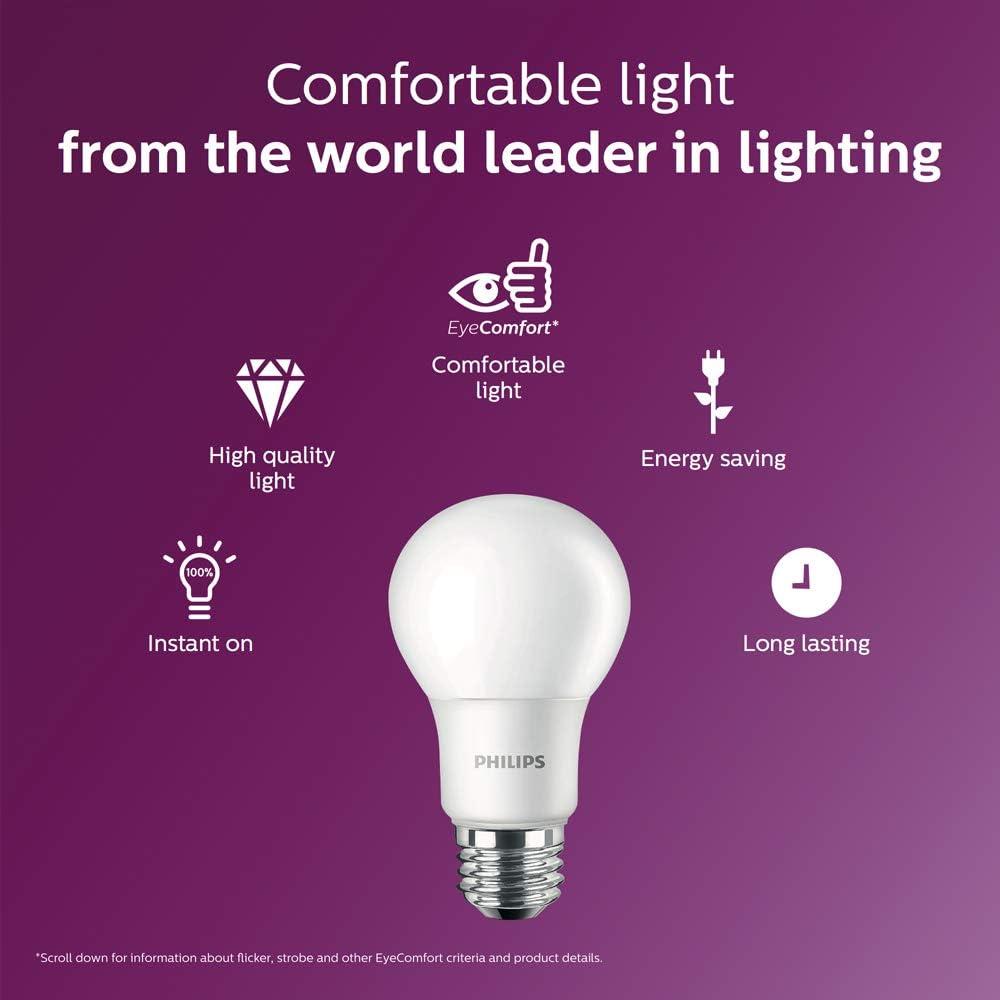 Philips 13.5W Frosted Daylight A19 LED Light Bulb 4-Pack